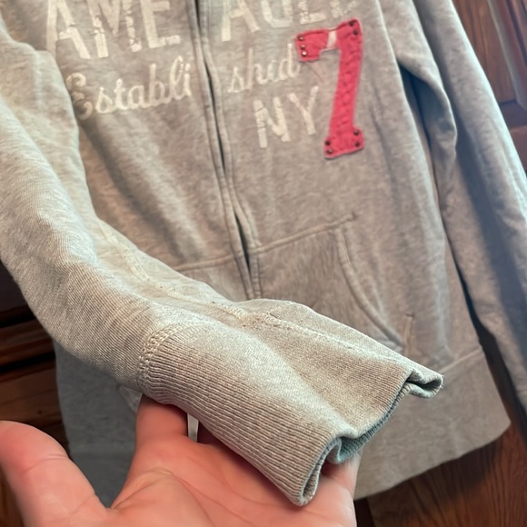 Medium American Eagle zip up Hoodie Peave, Love, AE - Picture 5 of 8